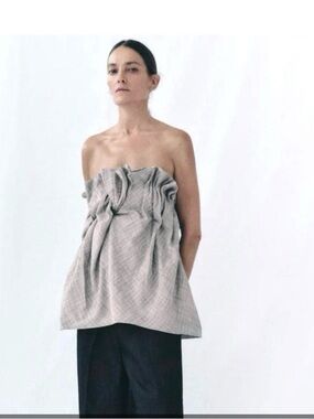 Zara ZW Collection Pleated Strapless “Into the Process” Line